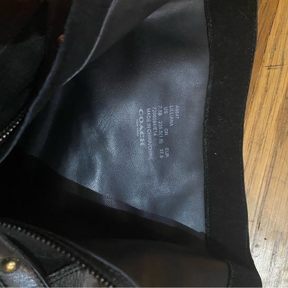 Coach black booties with gold accents- size 7.5 - Picture 7 of 9